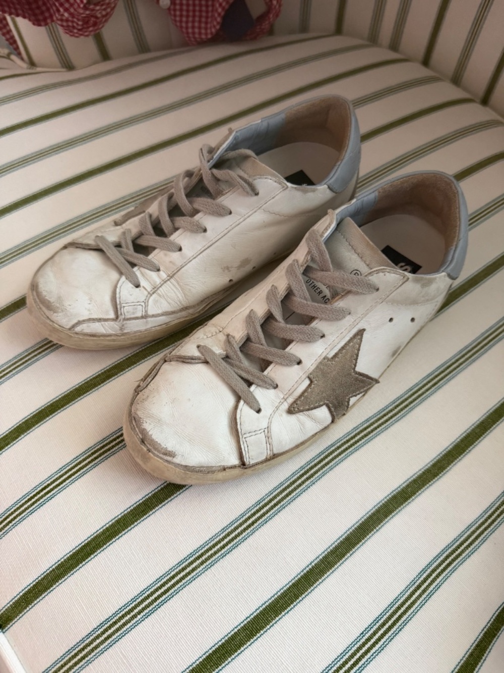 Women's Golden Goose Super Star in White and Ice Blue - Picture 2 of 9